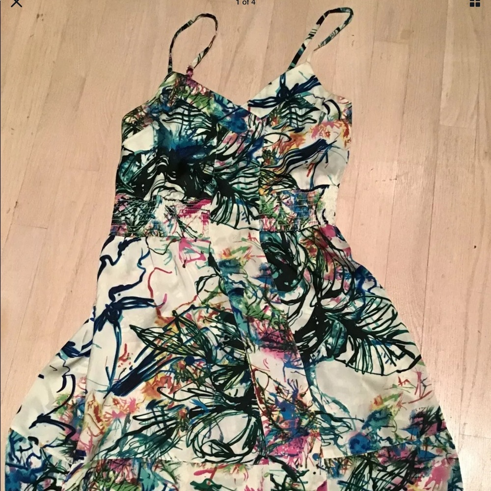 Vintage Havana Scribble Print Mini Dress